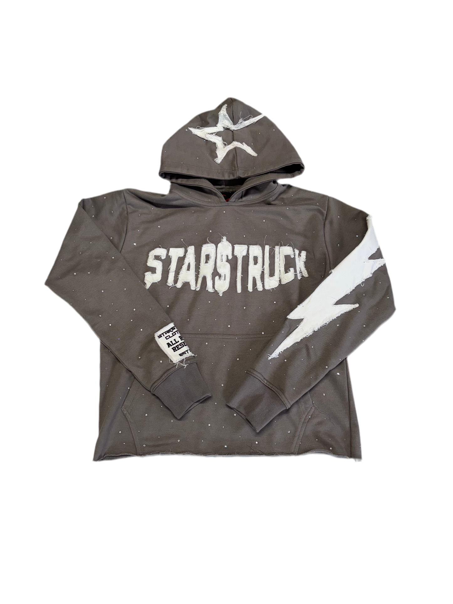 Grey Rhinestone Hoodie