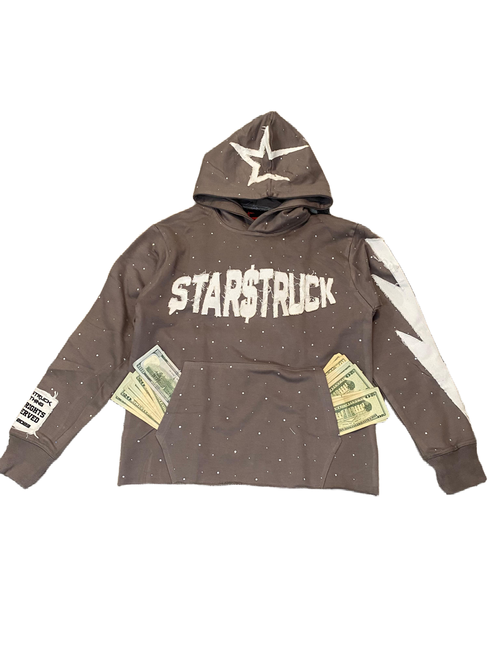 Grey Rhinestone Hoodie