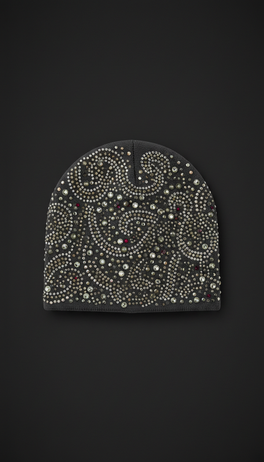 Signature Beanie With Rhinestone Embellishment
