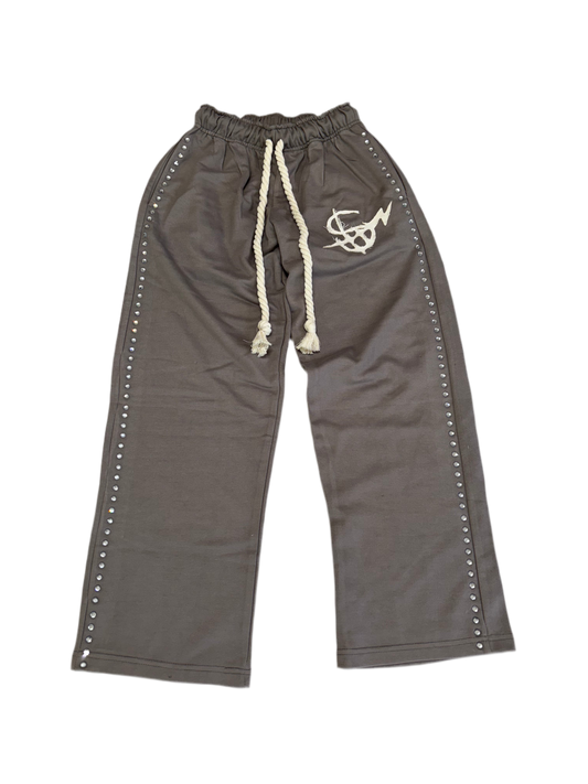 Grey Rhinestone sweats