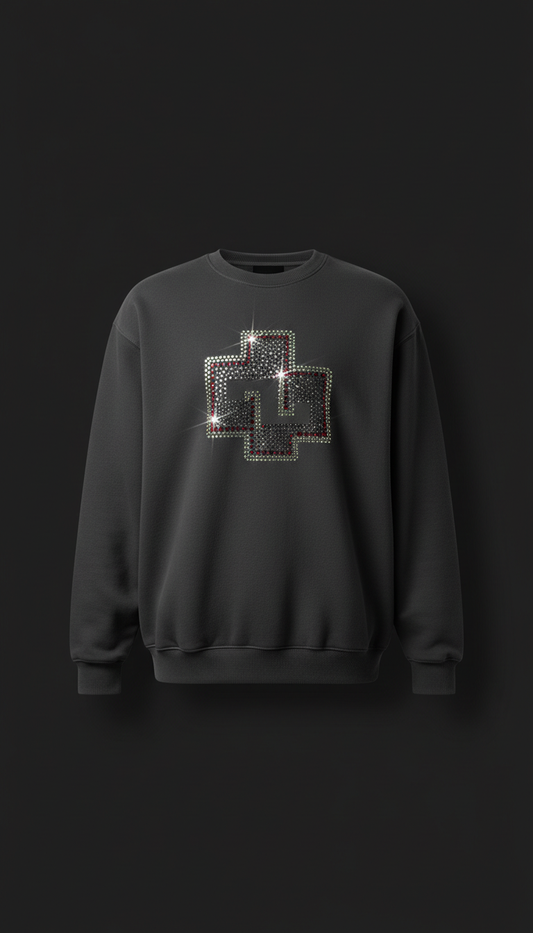 Heavyweight Fleece Sweats With Rhinestone Logo