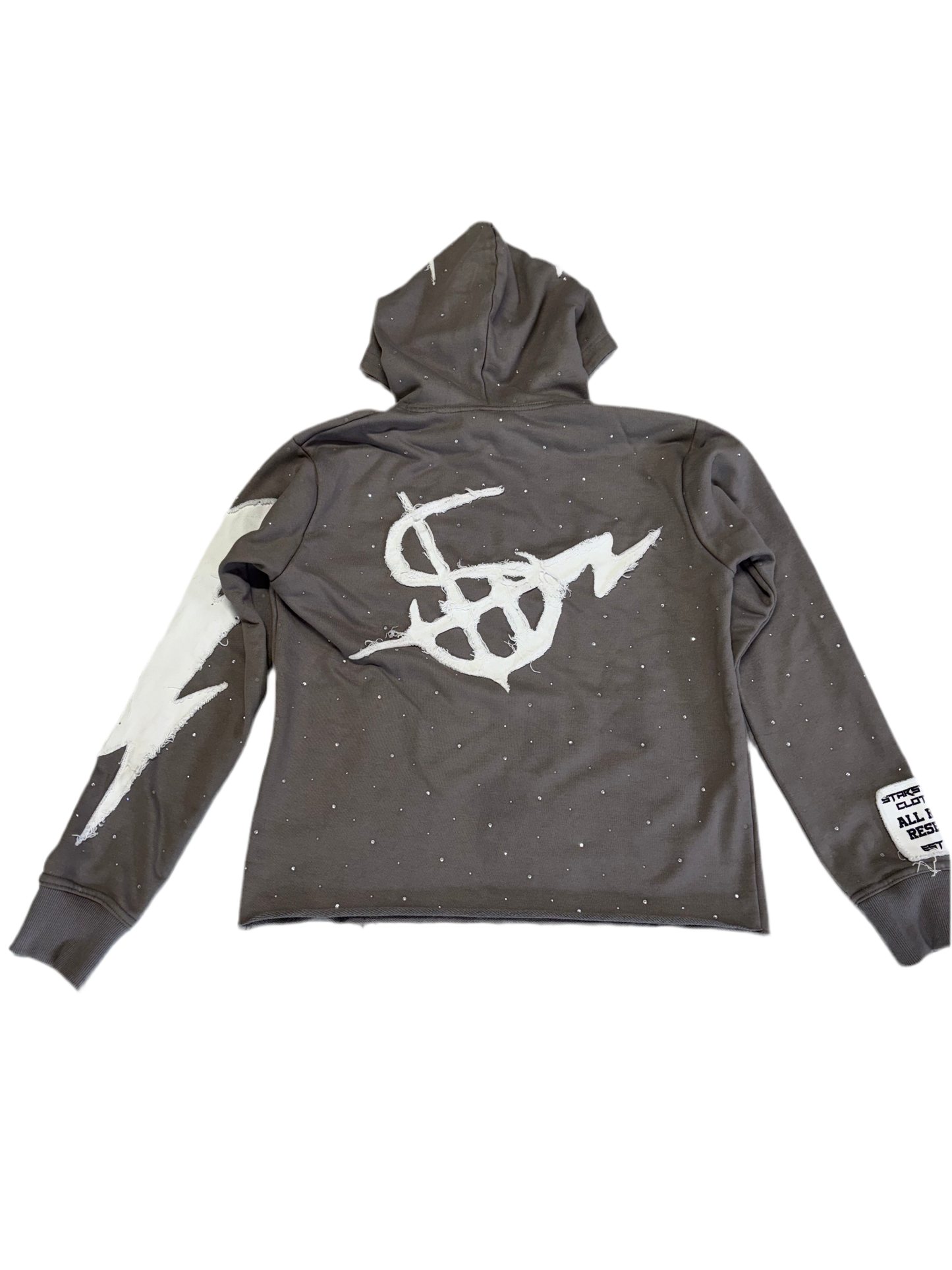 Grey Rhinestone Hoodie